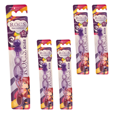 R.O.C.S. 幼兒專用牙刷 3-7歲適用 柔軟刷毛, 顏色隨機, 1入, 5支