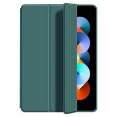 ANTIAN 紅米平板3折液態蜂窩散熱矽膠智慧休眠平板皮套 10.6吋, 暗夜綠, 1個