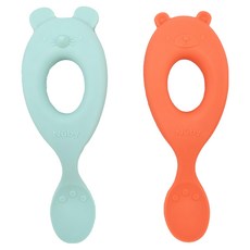Nuby 幼兒學習湯匙2件組, 圓柄, 1組