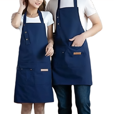 葉子小舖 工作圍裙 工業風圍裙 防水款, 藏青色, 2件