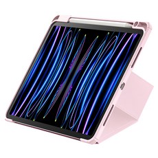 Baseus 倍思 三角支架平板保護套 附筆槽, 1個, 粉色