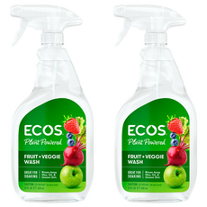ECOS 天然環保蔬果清潔噴霧, 有效去除油脂汙垢 650ml, 2瓶