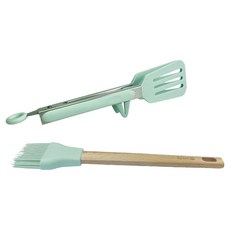 DIKE Chef醬刷&料理夾2件組 HKA800GN 食品級矽膠, 醬刷 + 料理夾, 1組, 綠色