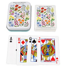 Rex LONDON 鐵盒裝塑膠撲克牌/紙牌, 春季花語 白色, 1盒