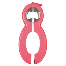 AIMEDIA 艾美迪雅 不倒翁造型多功能省力開罐器, 適用於女性/老年人/長指甲, 磁鐵設計, 粉紅色, 1個