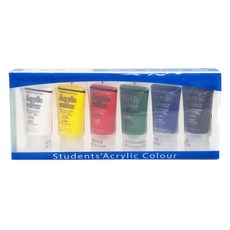 MONA 蒙納 壓克力顏料系列 壓克力水彩顏料 6色套裝, 25ml, 6色