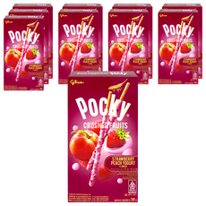 glico 格力高 Pocky 百奇 草莓果粒蜜桃優格棒, 38g, 10盒