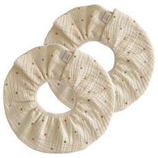 純棉紗布口水巾, 彩色圓點, 2條