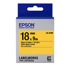 EPSON 愛普生 台灣公司貨 標籤帶 C53S655404 LK-5YBP, 黃底黑字, 18mm