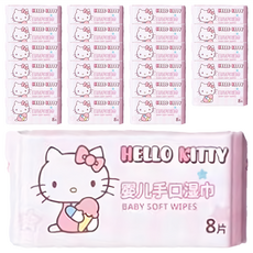Hello Kitty 凱蒂貓 濕紙巾8抽超迷你隨身組合包, 8包, 24袋