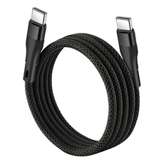 bebehome 高密度編織線 Type-C to Type-C 100W 超級快速充電 磁吸收納, 1.5m, 黑色, 1條