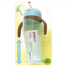 pigeon 貝親 Petit Straw Bottle 兒童用吸管水瓶, 藍色, 330ml, 1個