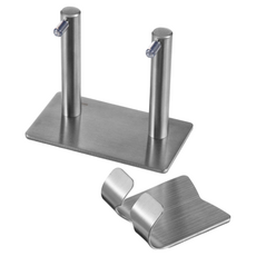 comet 黏貼式不鏽鋼吹風機架+電線掛鉤 附3M貼紙, 單一顏色, 1組