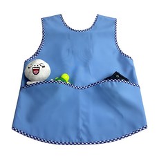 聖新文教 藍色系 花邊經典幼兒輕便圍兜 6號, 波浪藍, 1件, 1件