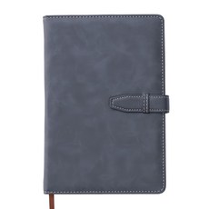 Organiko A5 簡約扣環皮革手帳, 1本, 深灰色