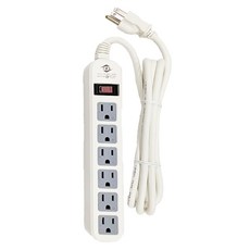 WeiTien 威電 過載斷電1開6電源線組 CK-3166-6 248 x 43 x 30mm, 1.8m, 白色, 1個