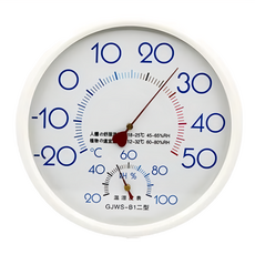 COMET 超大字機械式溫濕度計, 壁掛式, 溫度範圍 -10°C~50°C, 濕度範圍 10%RH~90%RH, GJWS-B1, 1個