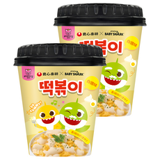 TAEKYUNG 泰耕 Baby Shark 炒年糕杯 白醬味 方便即食 可愛造型 濃郁白醬, 2個, 111g
