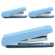 PLUS 普樂士 好好訂10號訂書機 ST-010ETWI 藍色 輕巧耐用 辦公必備, 3個