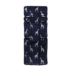 outlookbaby 雙面推車墊 涼墊 適用各款3輪/4輪推車 棉質 洗衣機清洗, 藍銀長頸鹿 + 藍銀波卡圓點, 1個