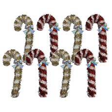 金蔥聖誕拐杖吊飾, 17寸, GTX-6161X, 4個