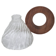 卡特屋 木托玻璃咖啡濾杯 斜紋旋渦造型, 2~4人 斜紋胡桃木款, 1件