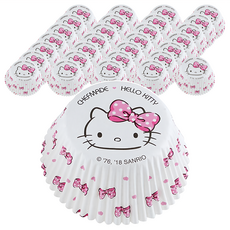 CHEFMADE 學廚 HELLO KITTY 2號蛋糕托紙杯 KT7067, 白色 + 粉色 + 黑色, 100個