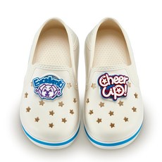 SPORDINO 孩童洞洞鞋 + 飾扣 2個 210 兒童/幼兒用 鬆緊帶 白色 款式隨機