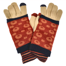 KOCOTREE 石墨烯二合一點點手套 - 點點紅 - 65g 均碼 91.5%聚酯纖維+3.5%尼龍+1%萊卡+4%二烯類彈性纖維, 14 x 7.5cm