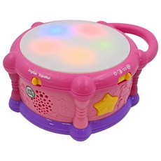 Leap Frog 繽紛彩色學習鼓, 內建三種樂曲風格，雙語模式，可切換節奏、數字、顏色三種學習模式, 粉色, 1個