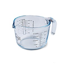 OCUISINE 耐熱玻璃調理量杯, 透明, 1L, 1個