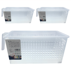 FUDOGIKEN 不動技研 手把附輪收納盒, 透明色, 3個