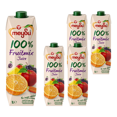meySu 美愫100%天然綜合果汁*5瓶 無添加糖 多種水果 健康美味 隨時補充活力, 1L