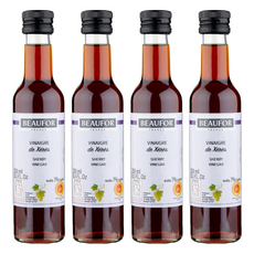 BEAUFOR 堡芙 雪莉醋，法國最大酒醋集團，傳統配方調和，7%酸度，適用於醬料調製、醃漬、蔬菜，250ml, 4瓶