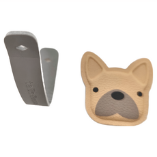 尾巴與我 專屬配件 法鬥 附皮掛 動物友善皮革, F(4.3 x 4.3cm), 米白色, 1個