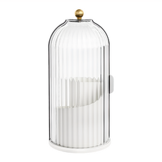 可旋轉化妝刷筒 帶提手設計 分格設計, 透蓋白身, 1個