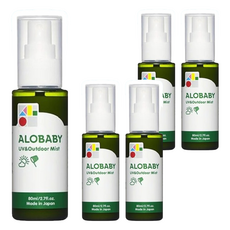 ALOBABY 全能防曬水噴霧 添加草本植物香氣 防蟲二合一 無酒精無色素, 80ml, 5瓶