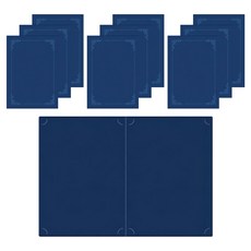 WOOJIN Magic Fabric 插入式紙質獎狀夾 A4 素面 220g, 藍色, 10個