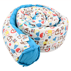 mezoome 有機棉蛇圍 嬰兒床圍 使用水性染料印製 愛護地球同時呵護寶貝 亦可作為靠枕, 土耳其藍, 1件
