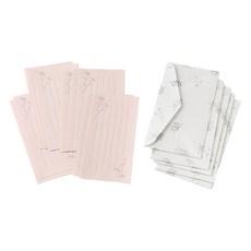 日本 MIDORI 花色和紙一筆箋附信封 89573, 粉色, 1包, 10個