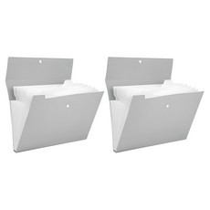 deLi 得力 Linfini 索引文件袋 8 分類手風琴文件, 2本, 灰色