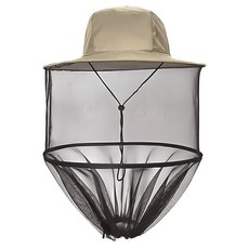 捷華 可拆卸防蚊罩登山帽, 深米黃色