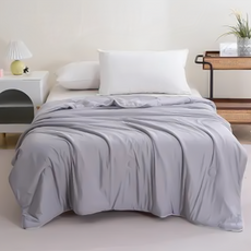 A類涼感極凍冰絲被 100%錦綸+整張羽絲棉, 銀河灰, 1件