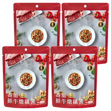 GOMO PET FOOD 鮮食餐包 貓犬專用 番茄鮮牛燉纖薯, 150g, 4包