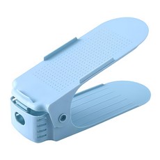 北歐風雙層鞋架, 節省空間 卡扣調節 耐磨好用, 藍色, 1組