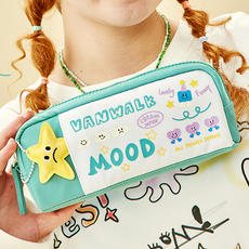 Vanwalk 出走 mood 滿版插畫可帶筆袋 K473, 薄荷綠, 1個