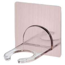 PMU 必美優 3T隨您貼PC沐浴乳架，免釘隨意貼，浴室收納好幫手，穩固耐用，輕鬆安裝, (貼片8 x 8cm) + (掛勾8 x 8 x 7.5cm), 貼片(玫瑰金色) + 掛勾(透明), 1個