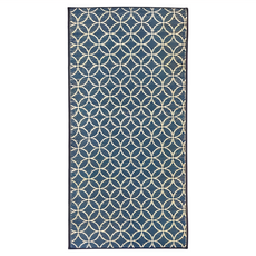 IKEHIKO日本池彥 文化120七寶 日本產天然藺草 廚房地墊 可用吸塵器清理, 滄藍色, 1個