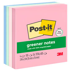 3M Post-it 利貼 可再貼便條紙紙磚, 654-4RP-SS, 400張, 1組