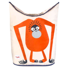 3 sprouts 超大容量動物造型洗衣籃 童趣外觀 圓形開口 可折疊, 猩猩